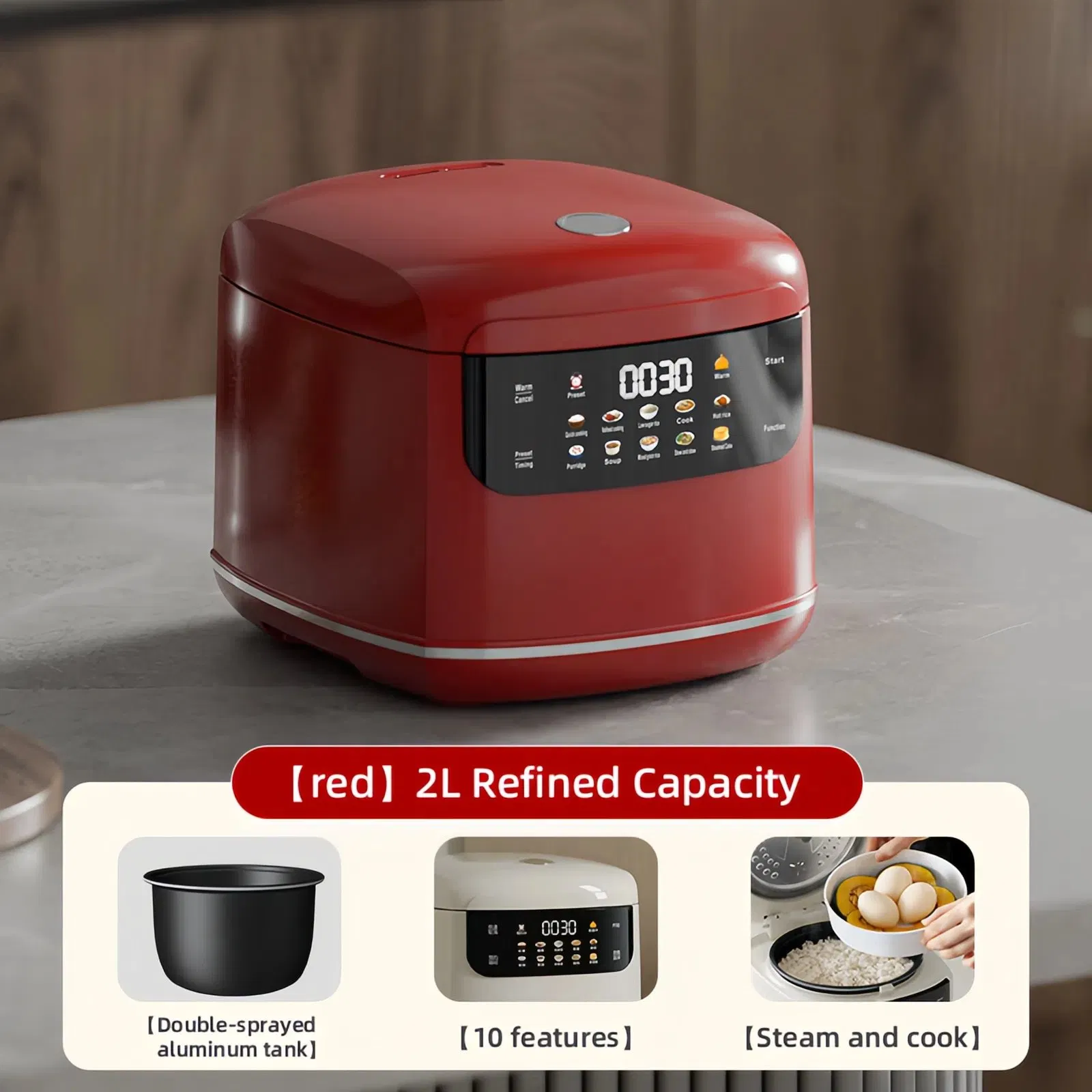 2025 New Design 2L Smart Cooking Food Cook Electric Mini Rice Cookers