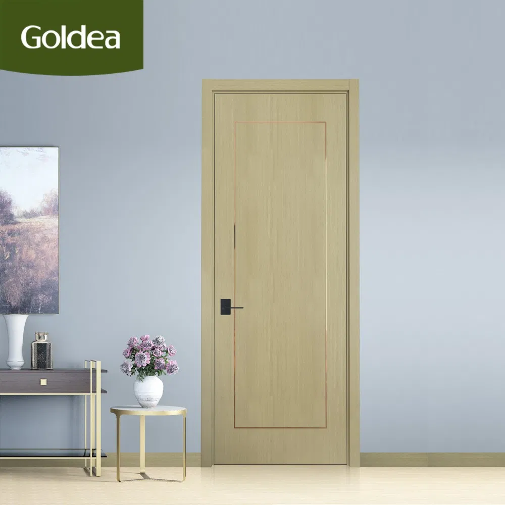 Finished China Natural Oak White PVC Solid Wooden Door with Good Price