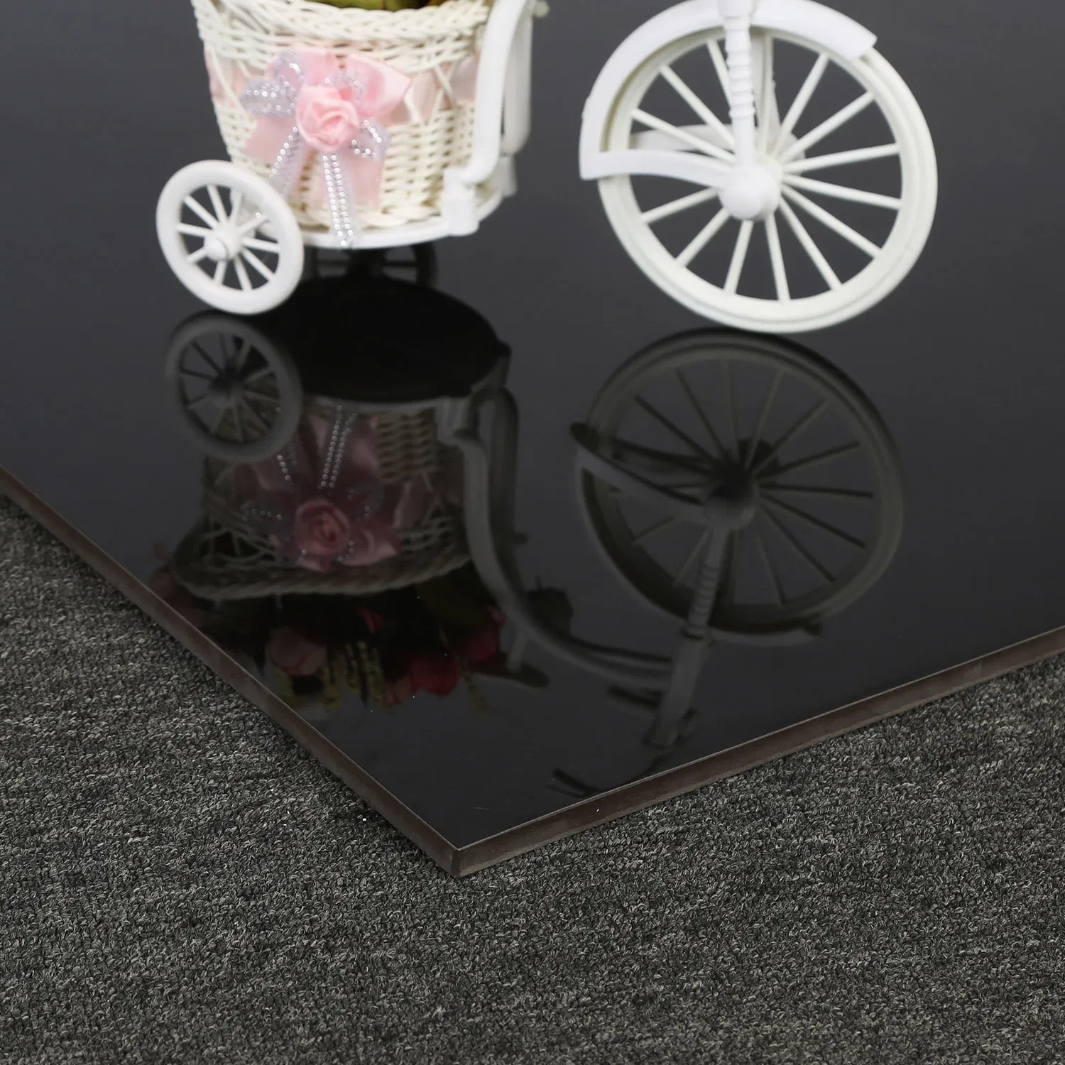 Wholesale Jet Black Polished Glazed Porcelain Indian Tills Floor Tile