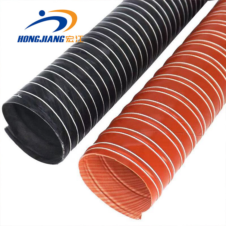 High Temperature Heat Resistant Flexible Silicone Coated Glass Fiber Duct Hose 51 125 150 160 200 250mm Silicone Duct Hose Pipe