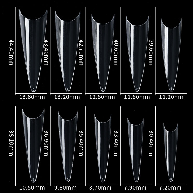 Professional 600PCS/Bag Acrylic Long Full Cover Easy Coffin Sharp Nail Art Tips
