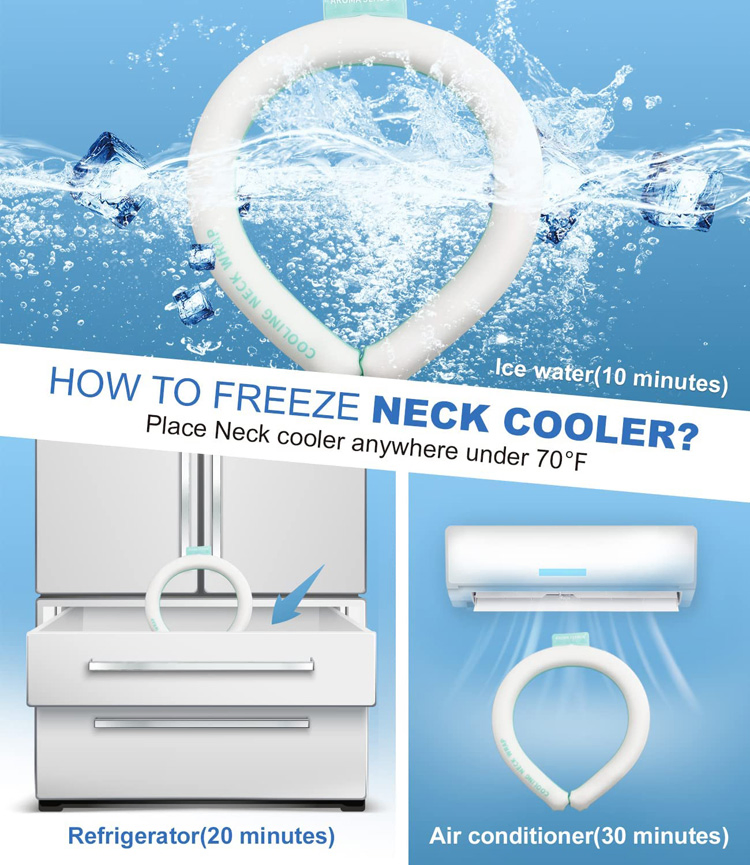 Reusable Custom Temperature PCM Portable Cooling Neck Wraps Cooler Tube