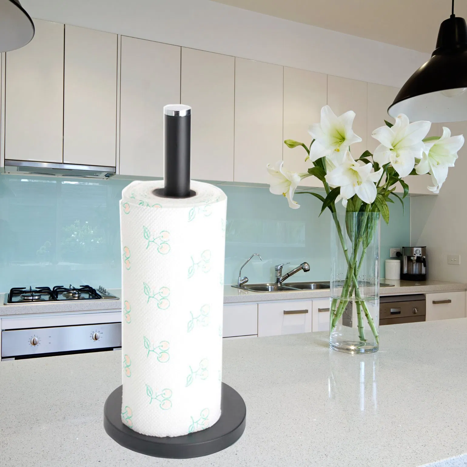 Bamboo Paper Towel Holder Countertop
