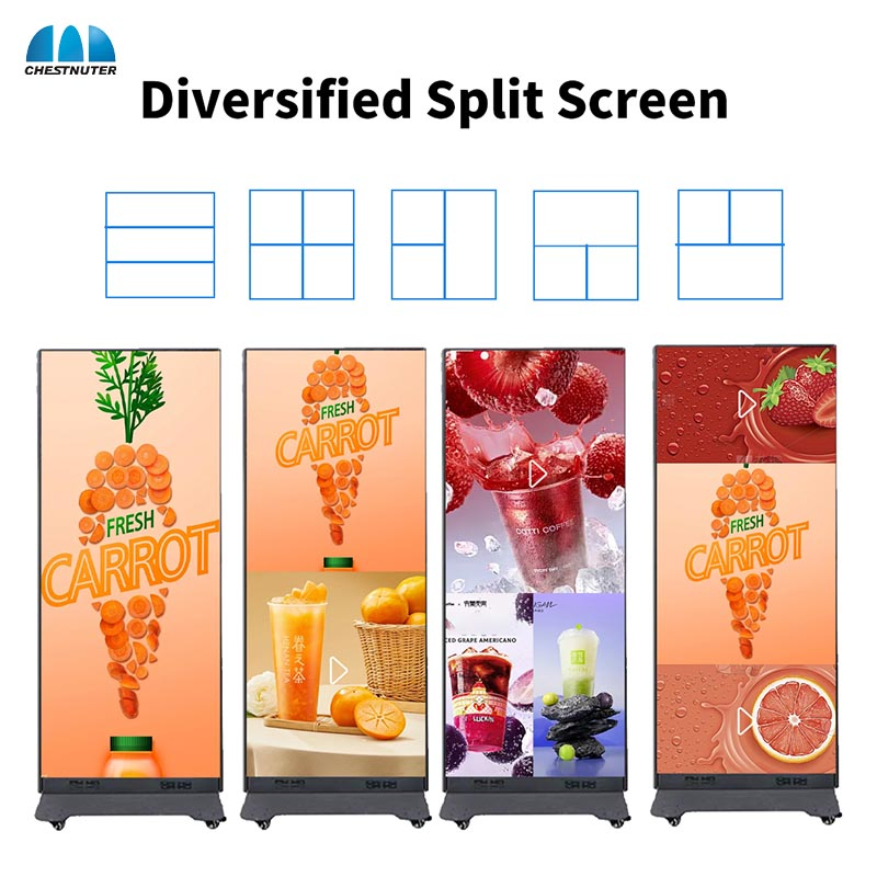 P2 Portable LED Digital Signage Indoor WiFi Control Store Vertical Stand Advertising LED Poster Display for Shop