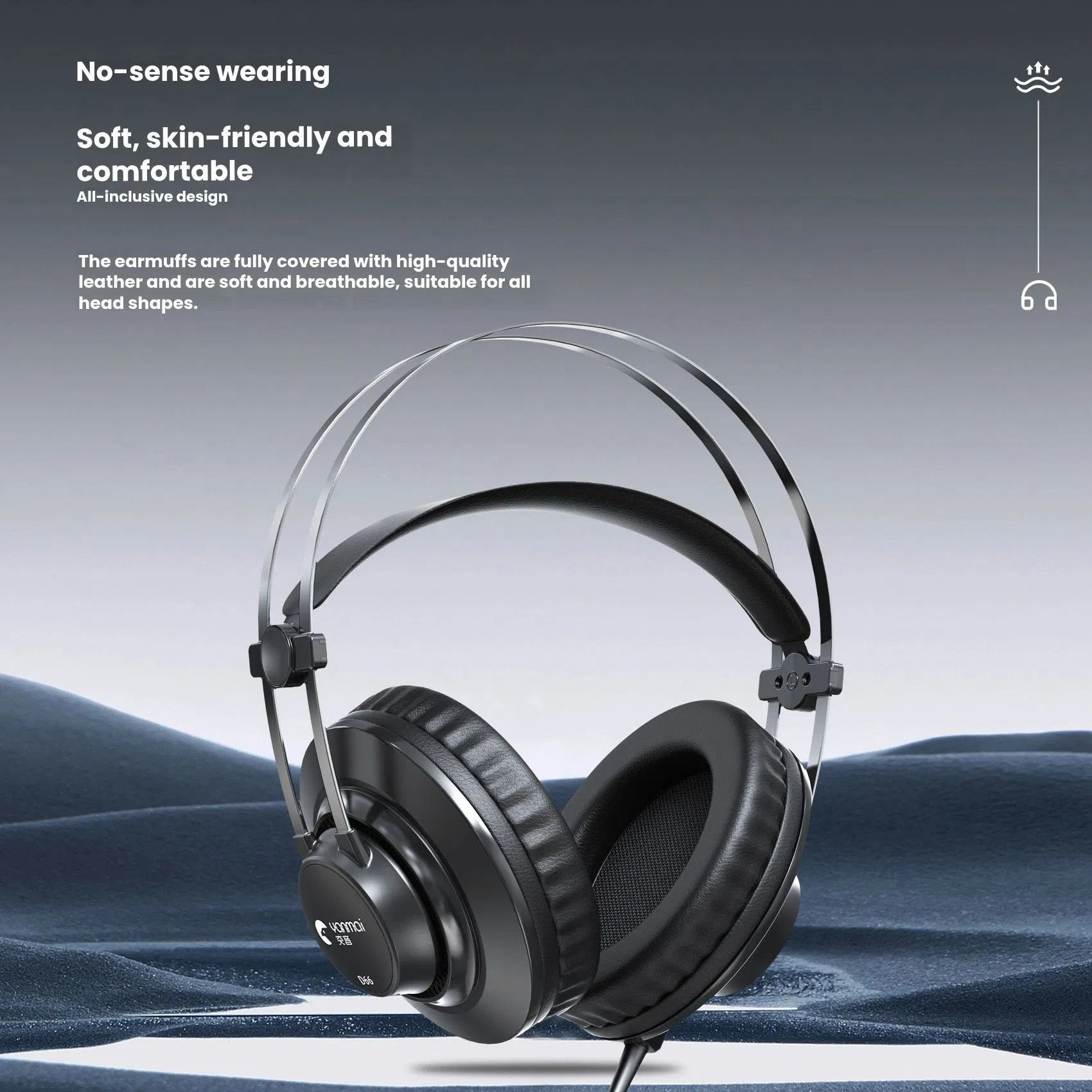 50mm Driver Headphones with Ergonomic Earpads & Noise Cancellation