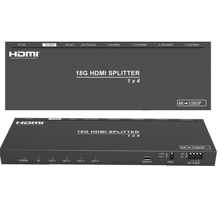 Разветвитель HDMI 1x4 4K 60Hz HDR с масштабированием