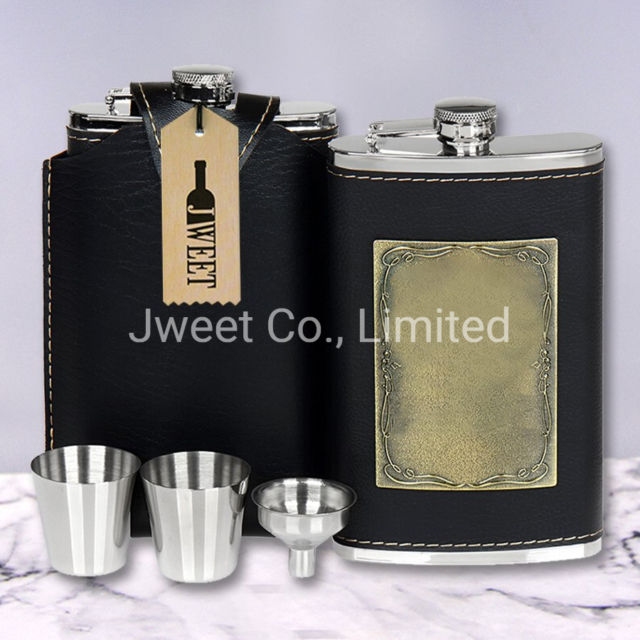 Whisky Hip Flask with Mini Funnel Set for Men Drinking