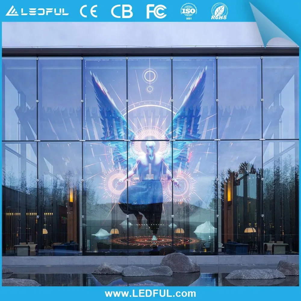 High Brightness P3.91 P10 Outdoor Film Curtain Glass Transparent Mesh LED Screen Display