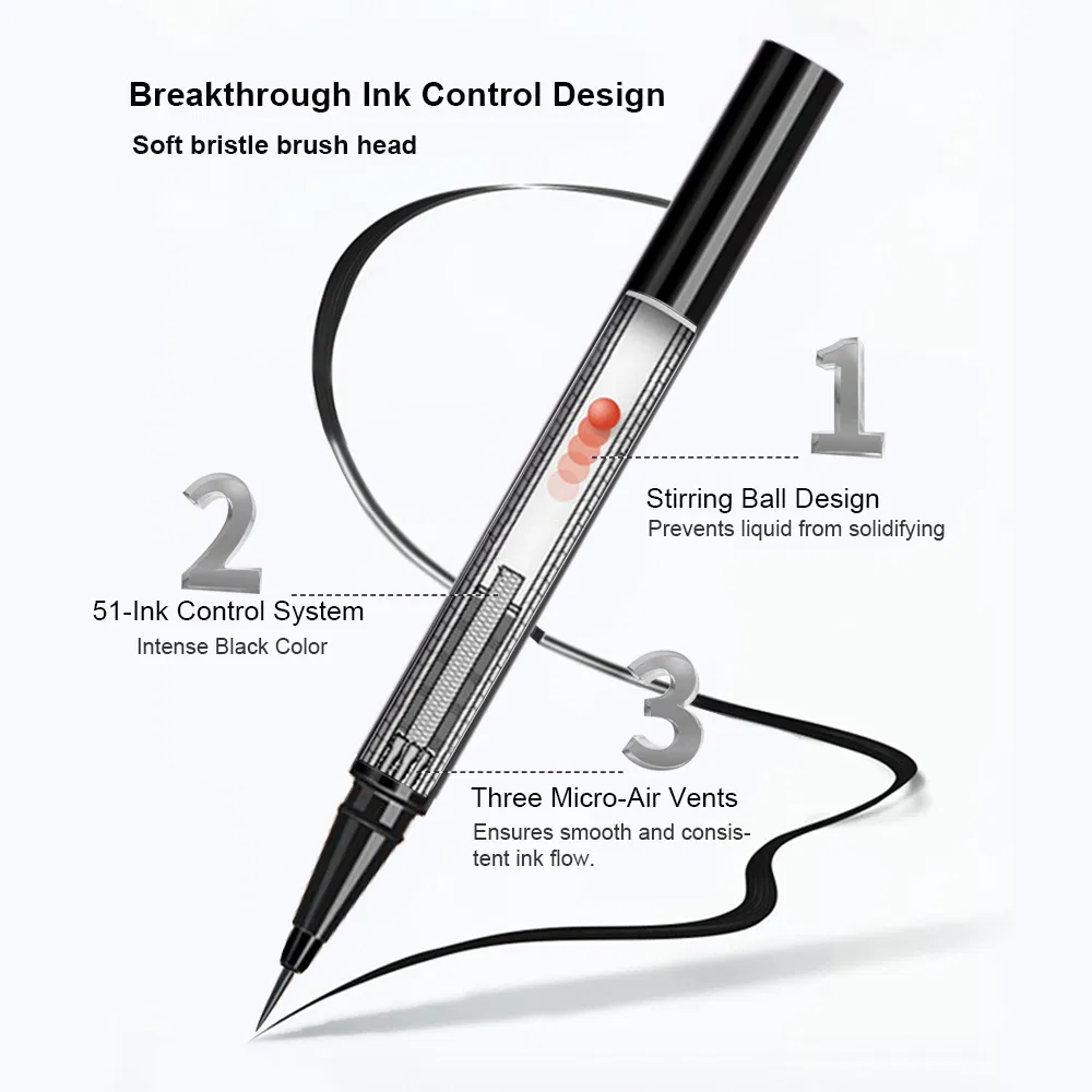 Wholesale Cosmetics Hypoallergenic Waterproof Smudge-Proof Natural Permanent Black Liquid Eyeliner Free Sample