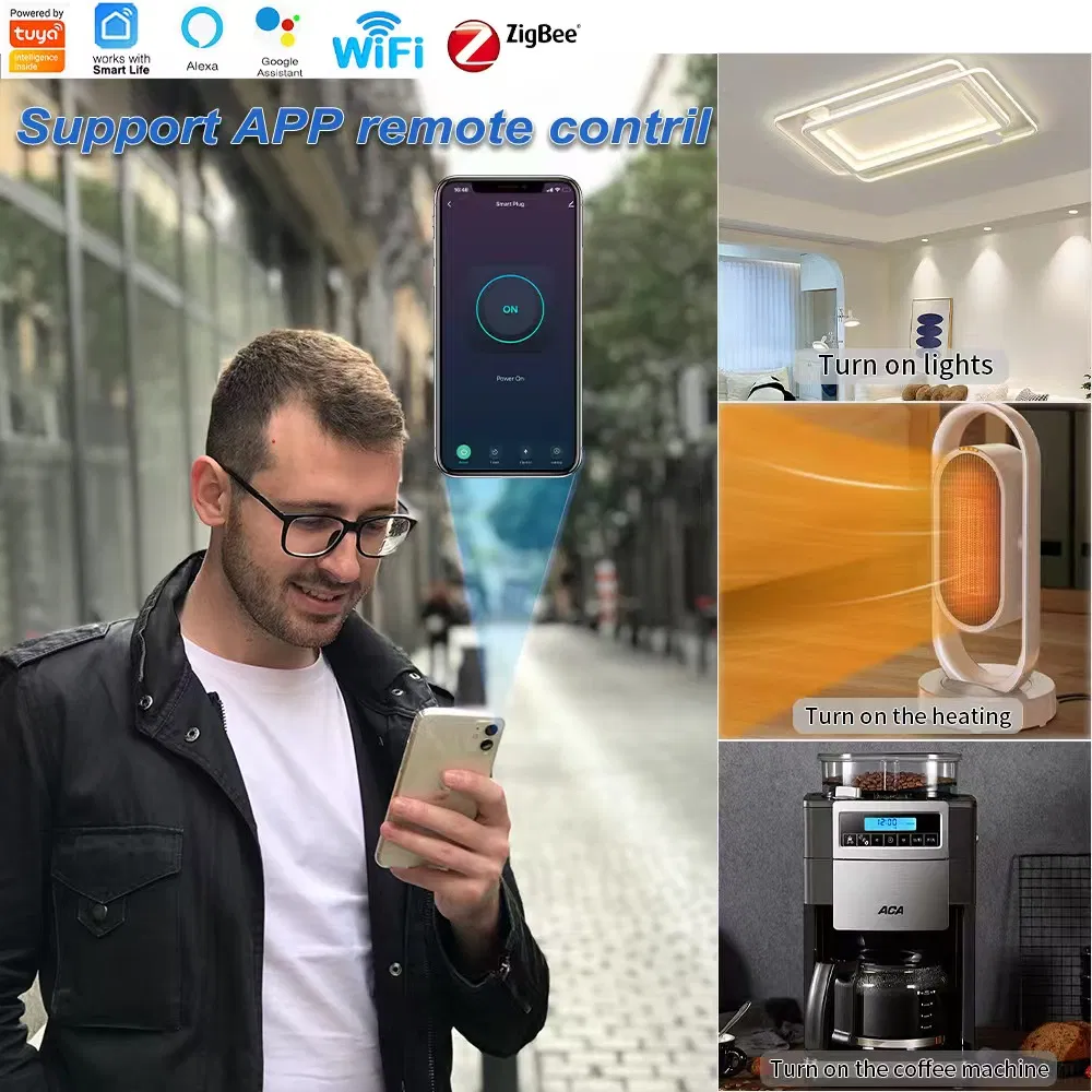 Smart Plug WiFi Socket EU 16A with Power Monitor Timing Function Tuya Smart Life APP Control Works with Alexa Google Home