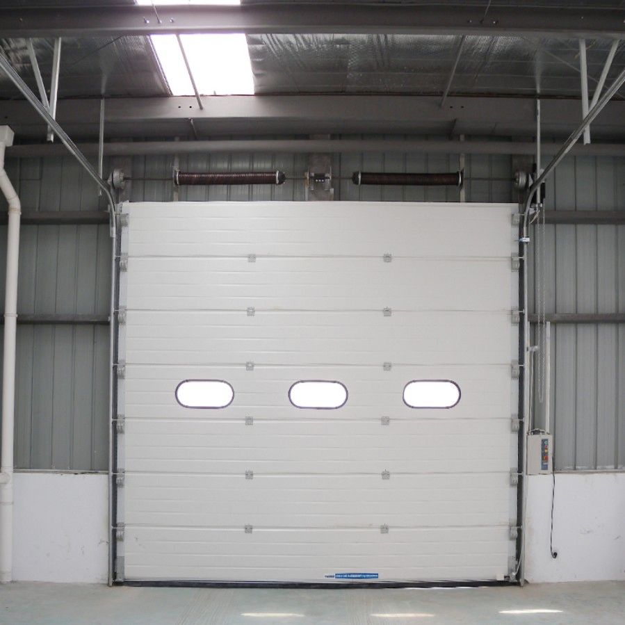 Industrial Overhead Automatic Thermal Insulated Cold Storage Door Stainless Steel Sectional Garage Door