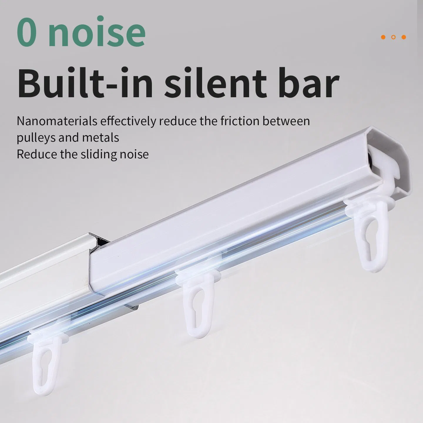 High Quality Classic Office Specific Rust Proof Silent Square Curtain Track