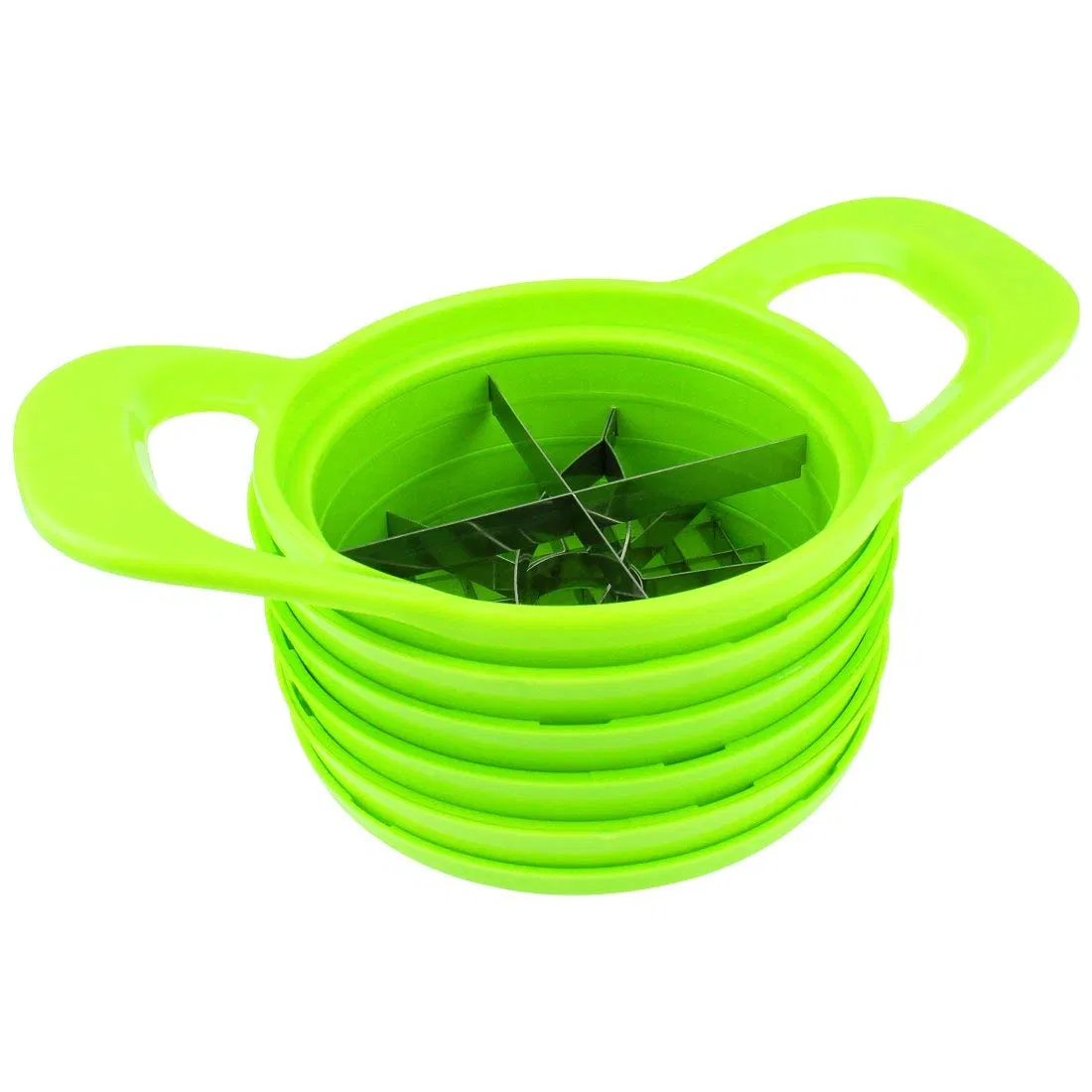 4 in 1 Mango Slicer, Kiwi Cutter, Apple Corer, French Fries Cutter, Egg Slicer Cutter, Handle Push Fruit Cutter Vegetable Chopper