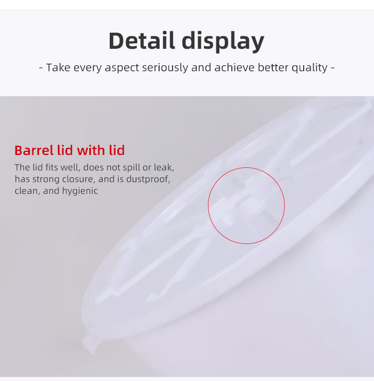 Customized Commercial Supplies Food Grade Large Round Plastic White Bucket with Cover
