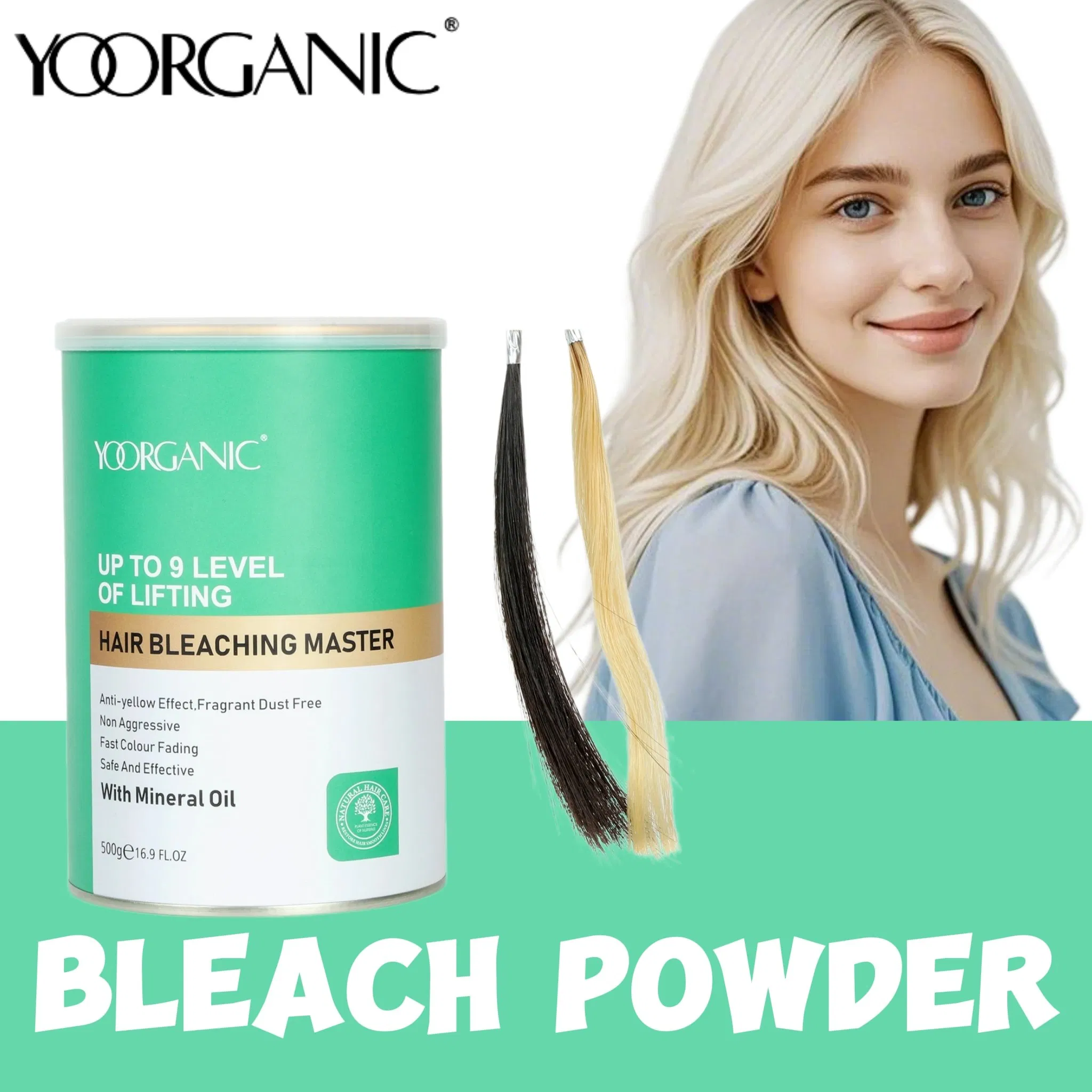 500g Dust Free OEM No Ammonia Hair Bleaching Powder up to 9 Levels for Salon Use