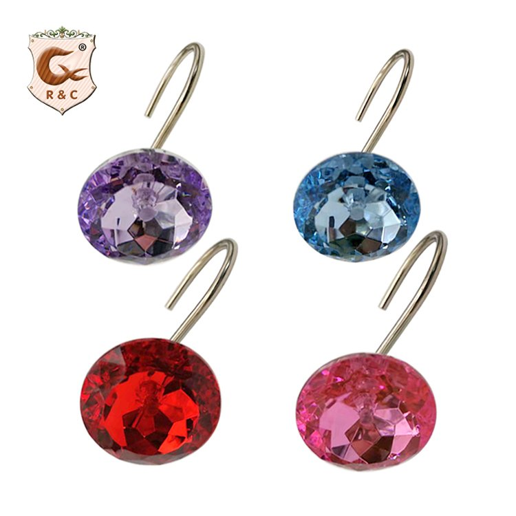 Wholesale Rust Proof Stainless Steel Acrylic Crystal Shower Curtain Hook