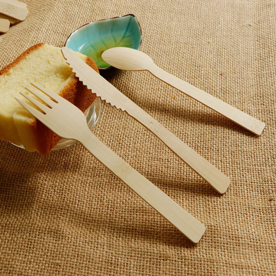 Disposable Tableware Bamboo Cutlety Eco-Friendly Cutlery Bamboo Knife/Fork/Spoon