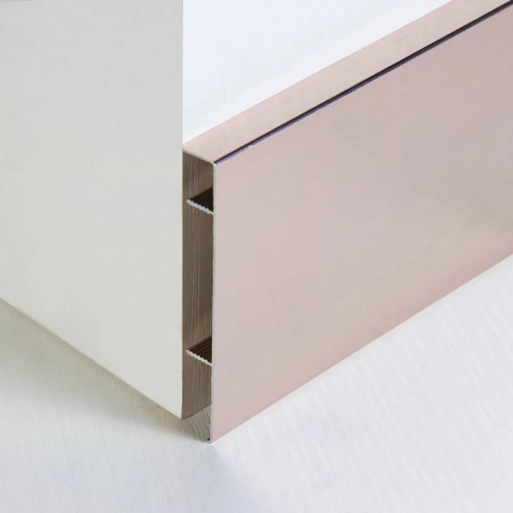 Rose Golden Color 100mm High Aluminum Skirting Baseboard