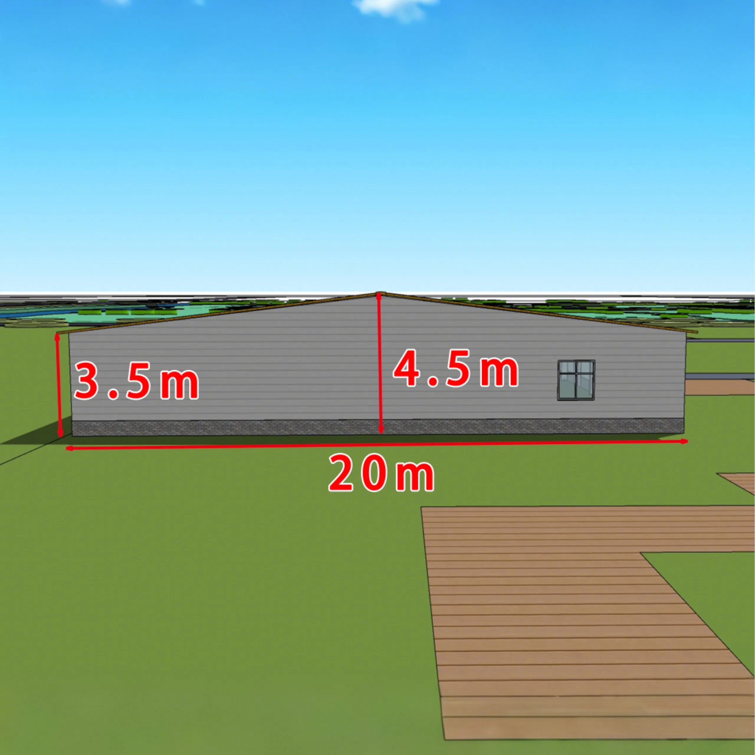 20m X 20m Prefab House Steel Structure Workshop Kits Prefabricated Metal Storage Warehouse Building