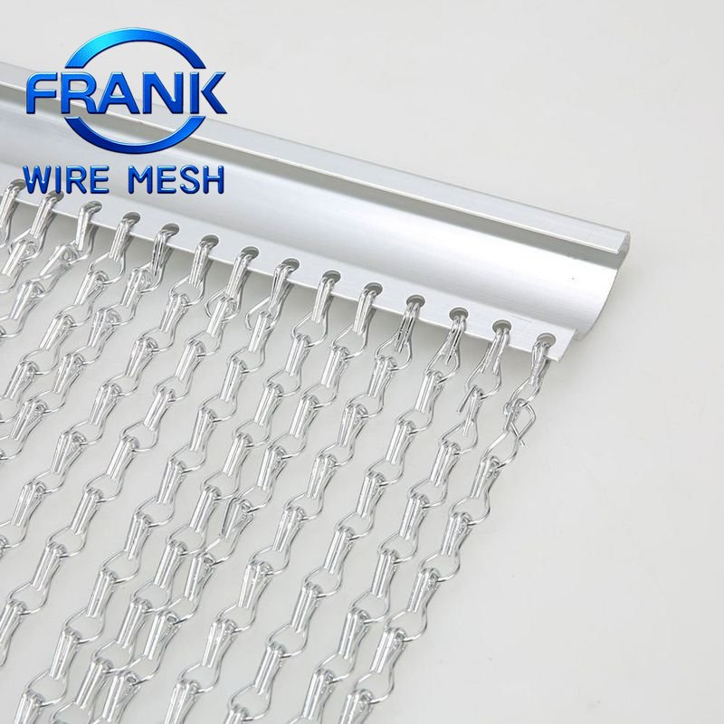 Decorative Aluminum Double Hooks Chain Link Fly Screen Metal Mesh Curtains for Interior Room Divider