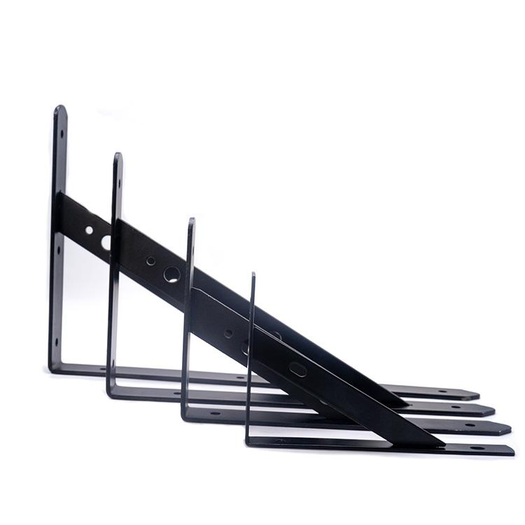 Black Steel 90 Degree Triangle Corner Brackets Heavy Duty Shelf Bracket