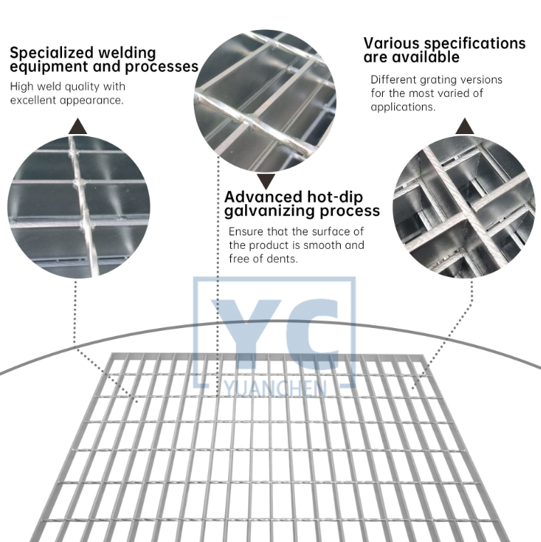 Steel Sidewalk Grating Galvanized Steel Grating Cover Drain Steel Drainage Cover
