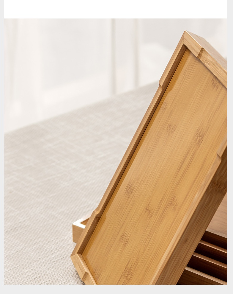 Rectangular Right-Angle Bamboo Tray for Hotel and Restaurant