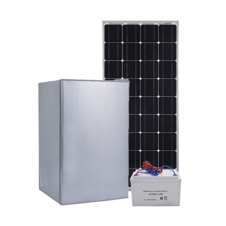 12V/24V Solar Refrigerators Silver 2.5 Cu. FT DC Farm Mini Fridges
