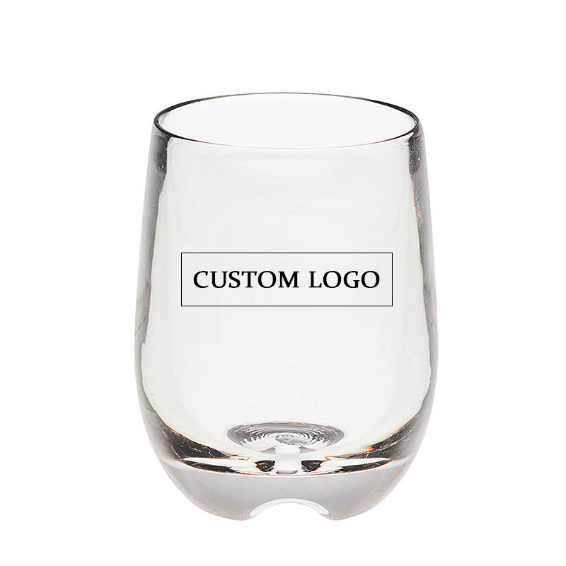 Custom Logo Clear Unbreakable Polycarbonate Glasses Drink for Restaurant Drinking Glass Reusable Plastic Cups