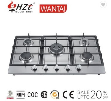 Hot Sell Model 5 Sabaf Burner Built-in Durable Gas Hob Cooker Gas Stove, Gas Kitchen Appliance