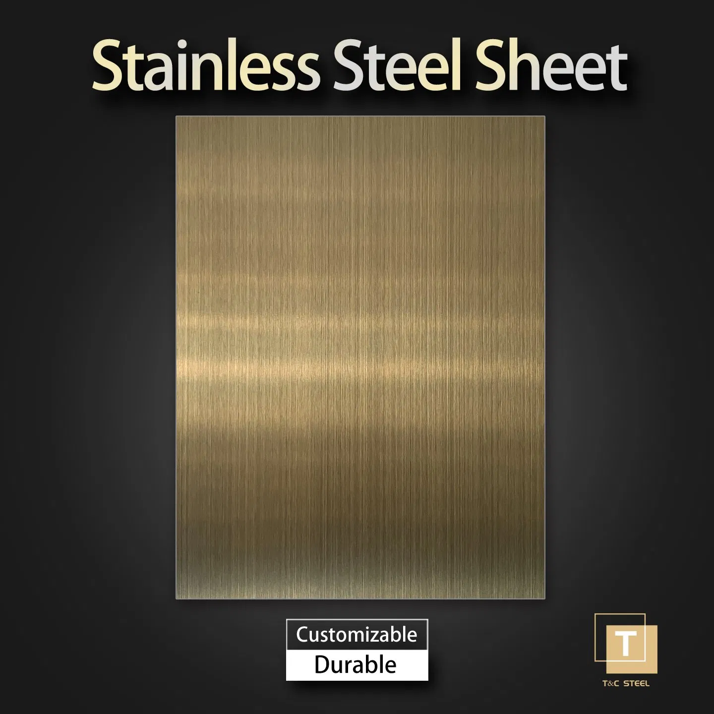304 Gold Brushed Stainless Steel Sheet Decorative Brass Hairline PVD Color Bronze Stainless Steel Panel for Hotel Project