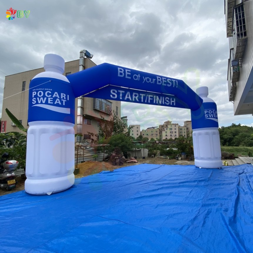 Hot Sale High Quality Custom Advertising Inflatable Bottle Arch Oxford for Marathon Activity