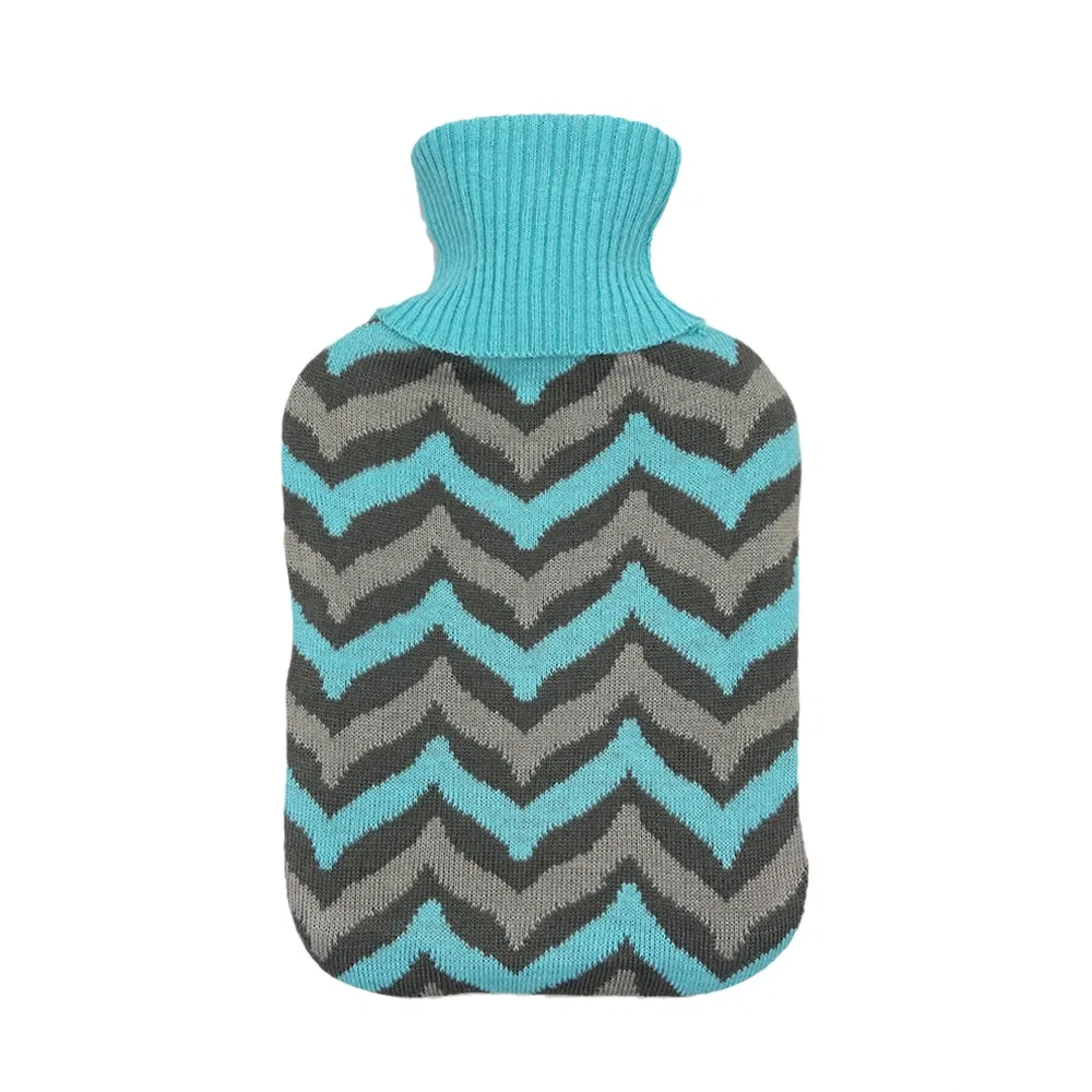 High Quality Classical Colorful 100% Acrylic Knitting Stripe Design Hot Water Bottle Cover