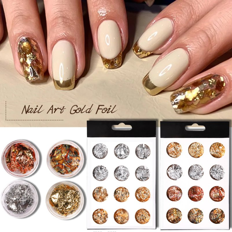 Gold Leaf Flakes Gold Silver Nail Art Nail Decoration