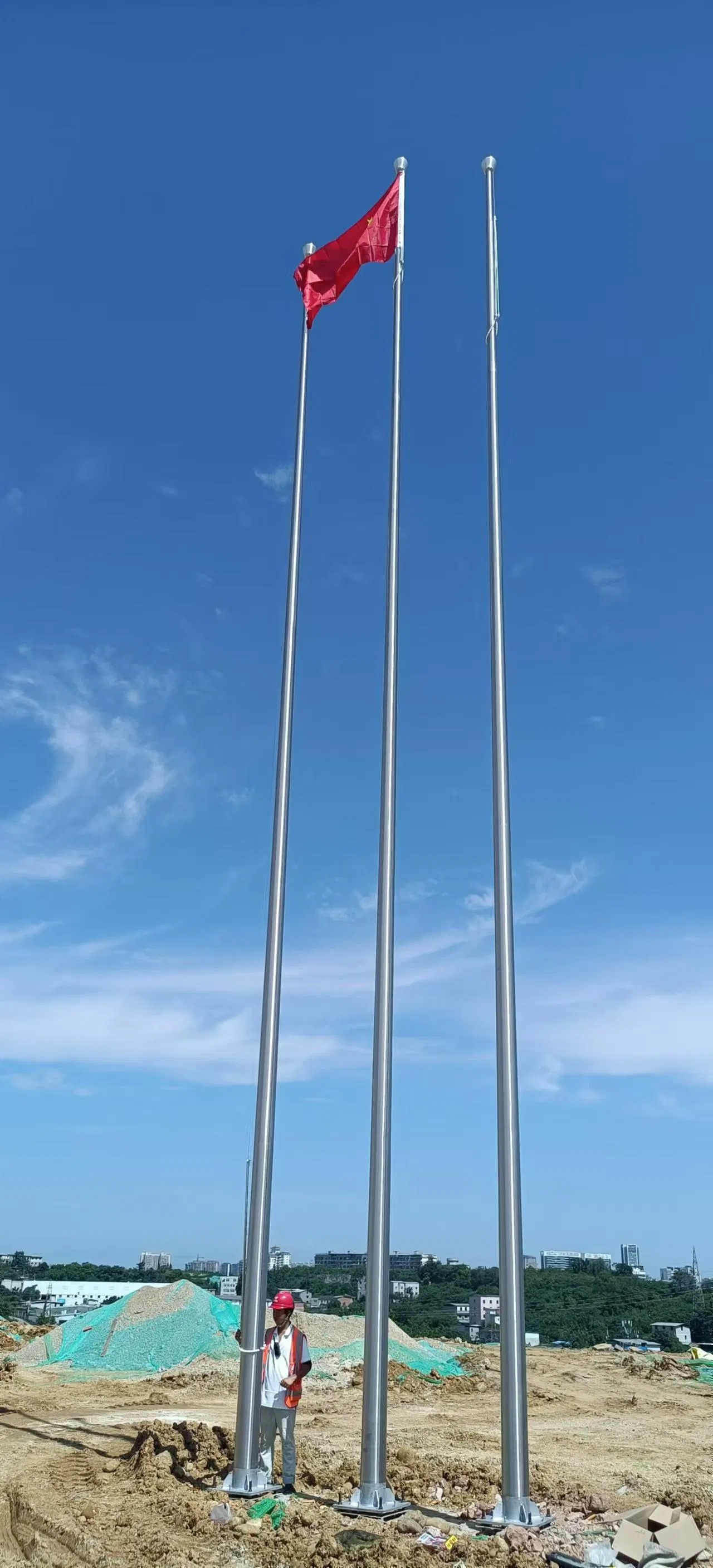 304 316 Stainless Steel Commercial Outdoor Giant High Mast Flag Pole Flagpole