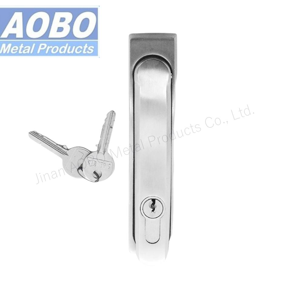 Aobo Industrial Electrical Stainless Steel 316 Panel Plane Cabinet Lock Swing Handle with Key and Zinc Alloy Insert