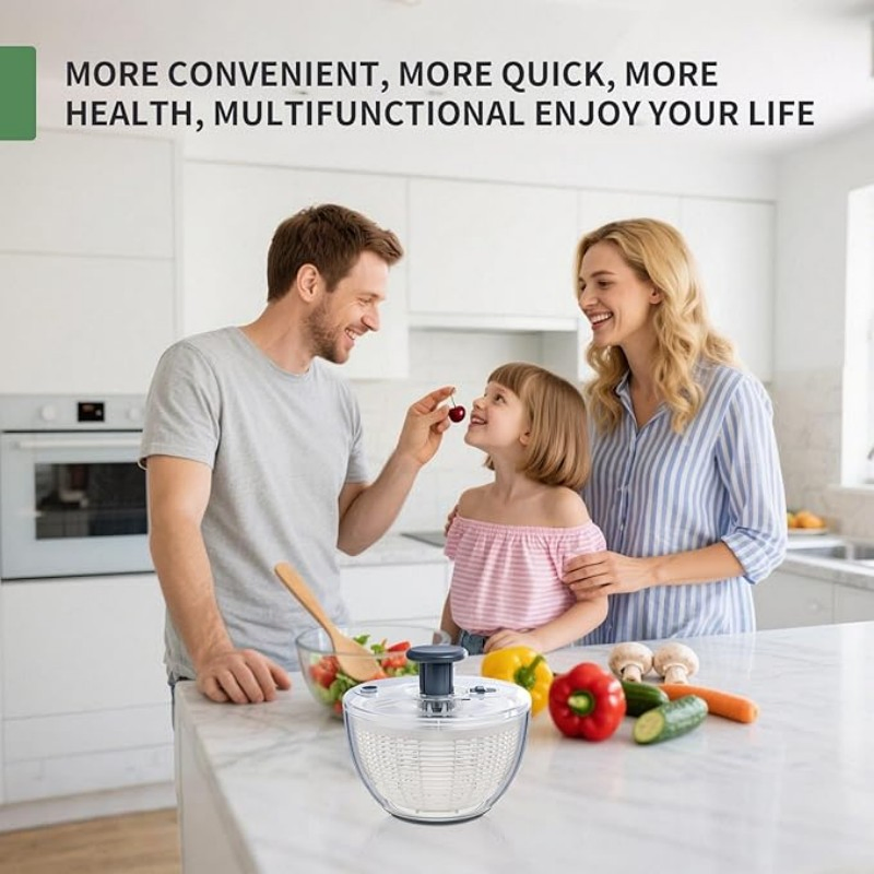 Creative Design Multifunctional Salad Spinner Hand Crank Vegetables Dryer