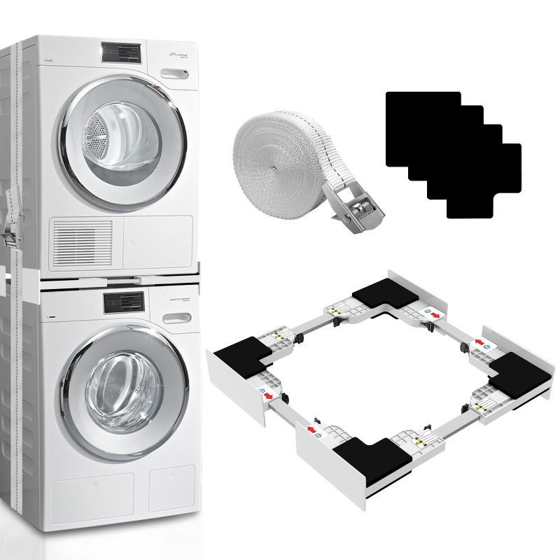 Robust Washing Machine Stacking Kit with Reinforced Steel Frame Support
