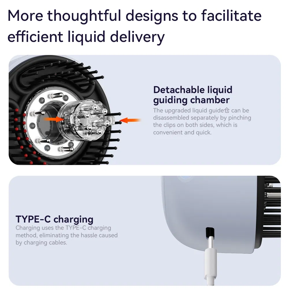 Электрическая расческа-массажер для роста волос с красным светом