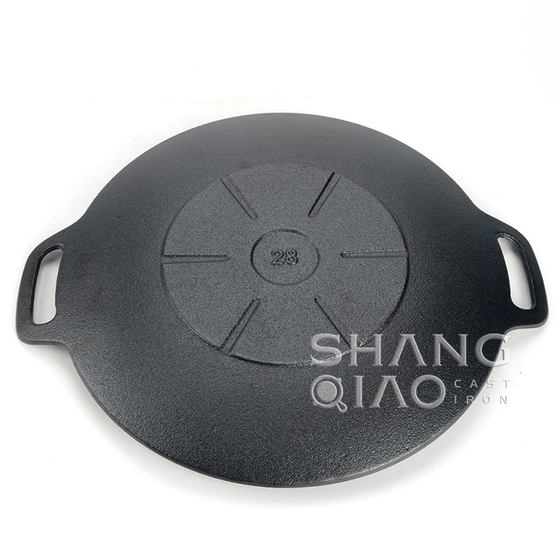 Чугунная сковорода для пиццы и блинов 28 см