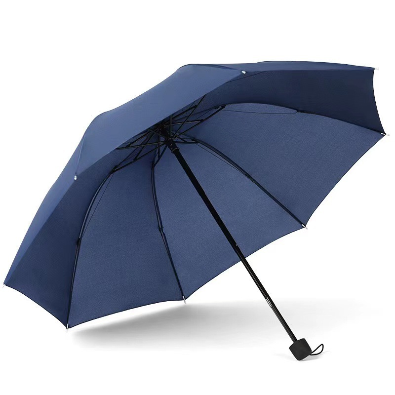 Automatic 3 Folding Black Windproof Compact Travel Lightweight Umbrella