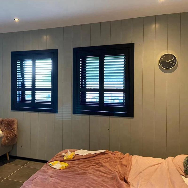 Best Price Custom Size PVC Window Shutters Shutters Plantation Black