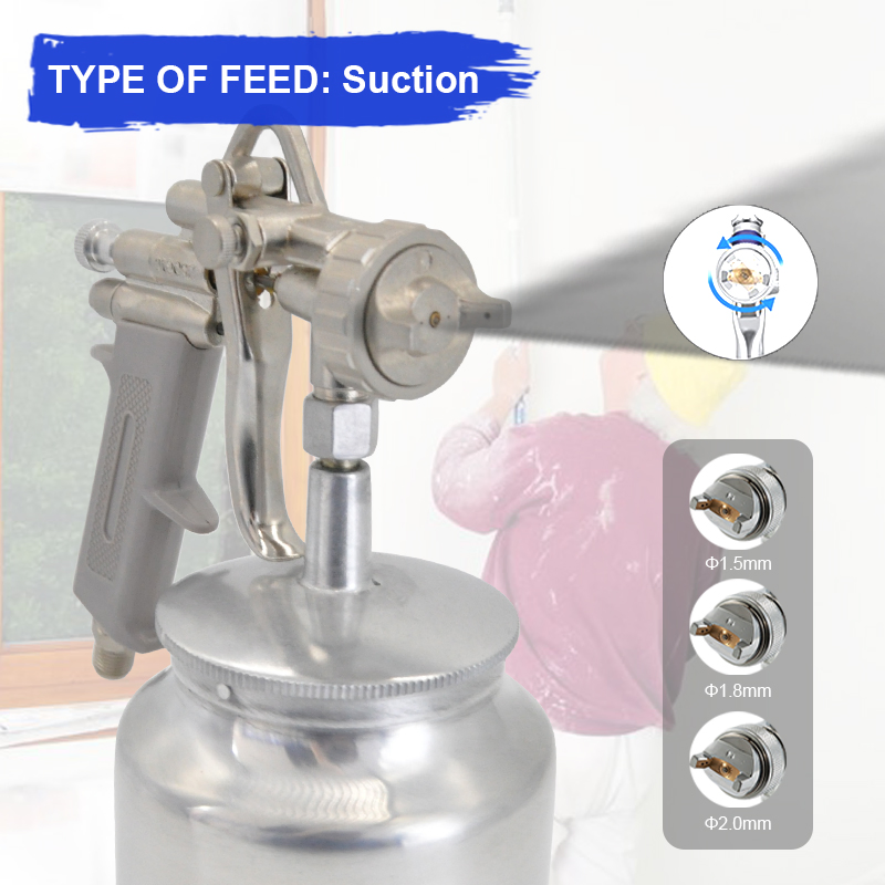 Пистолет для покраски высокого давления G70 с чашей 1000 мл