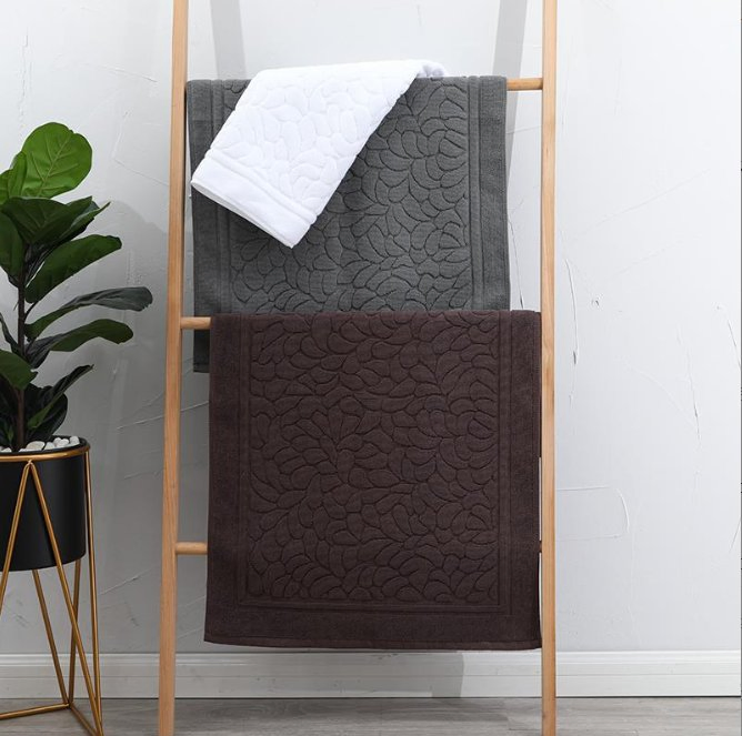 Hotel Soft Absorbent Foot Towel 100% Cotton Thick Non-Slip Bath Mat