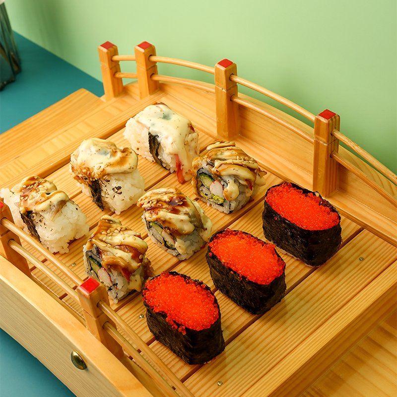 High Quality Japanese Bamboo Wooden Sushi Bridge for Sale