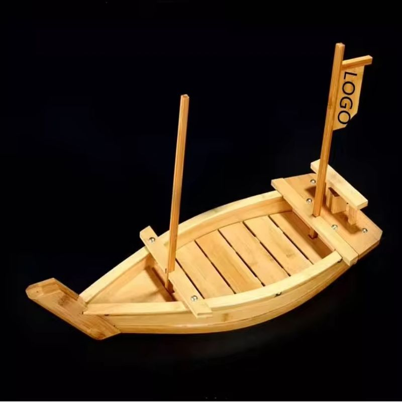 High Quality Display Sushi Sashimi Tray Decoration Wood Sushi Boat