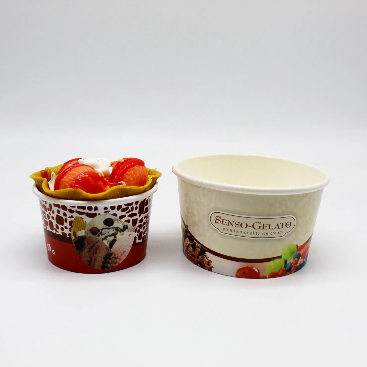 16oz Biodegradable Eco-Friendly Custom Design Ice Cream Paper Cup