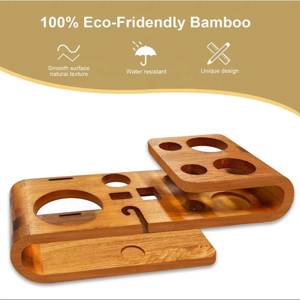 Custom Bartender Kit Bar Tools Set Martini 24oz Cocktail Shaker Set with Stylish Bamboo Wood Stand