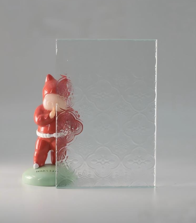 Clear Extra Clear Vertical Ribbed Pattern Glass for Modern Interior Sliding Door