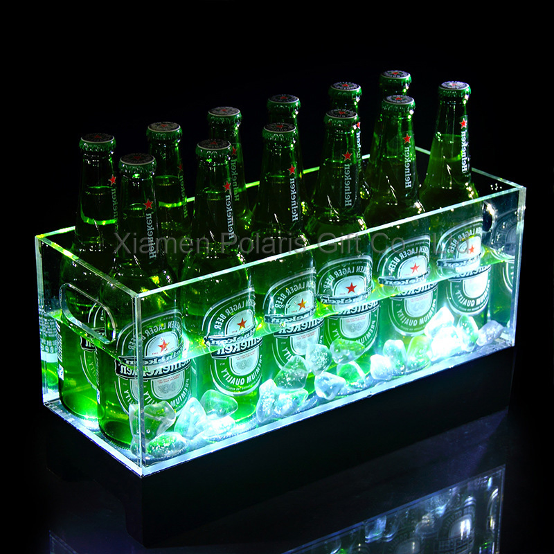 Acrylic Crystal Beer LED Colorfu Lights Ice Buckets